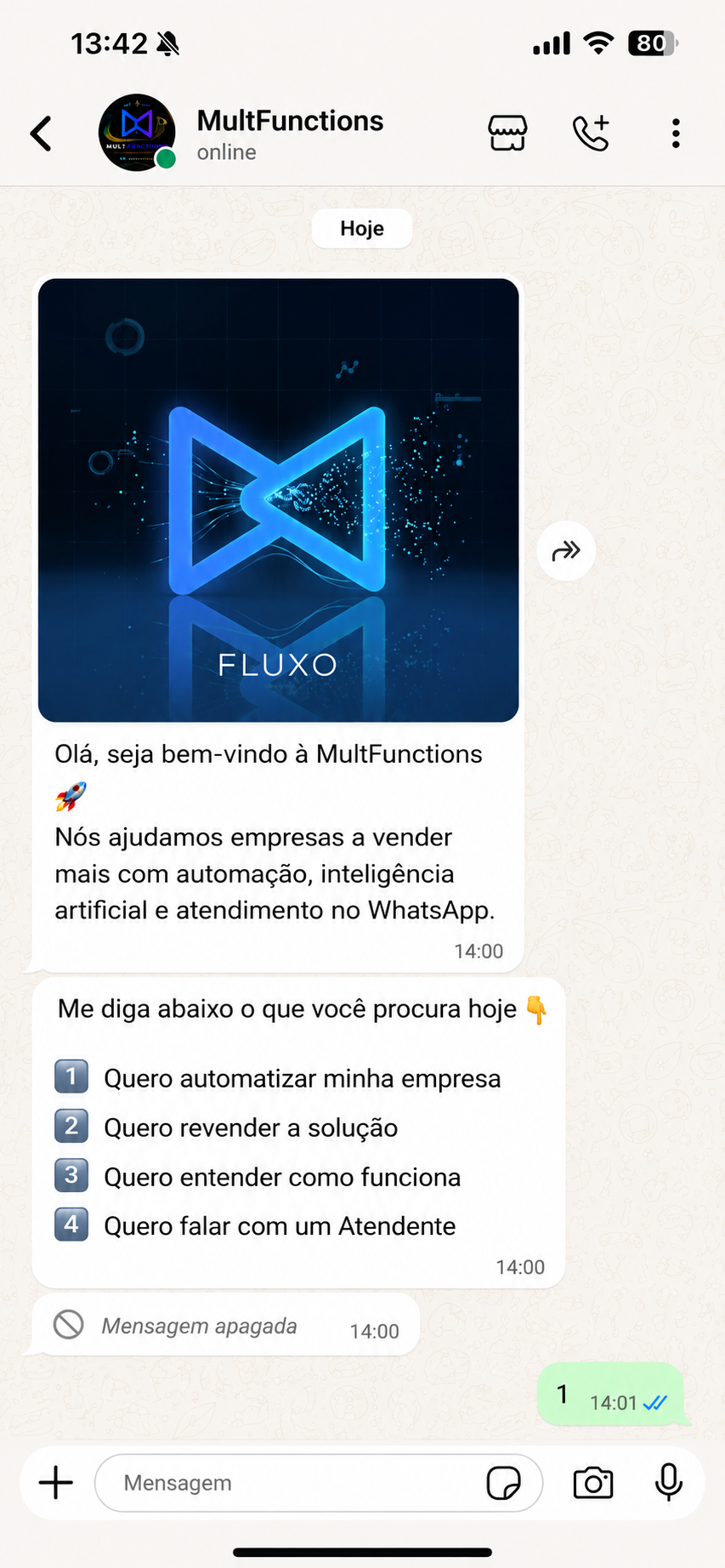 Atendimento automatizado no WhatsApp